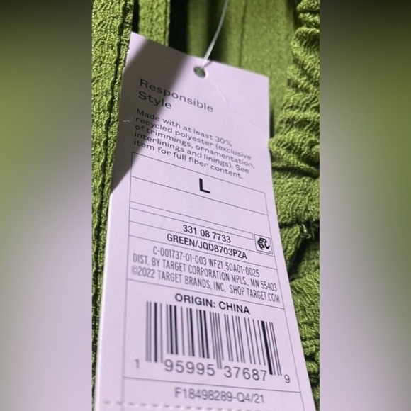 Wild Fable Responsible Style Large Green Sleeveless Dress New - Picture 8 of 8